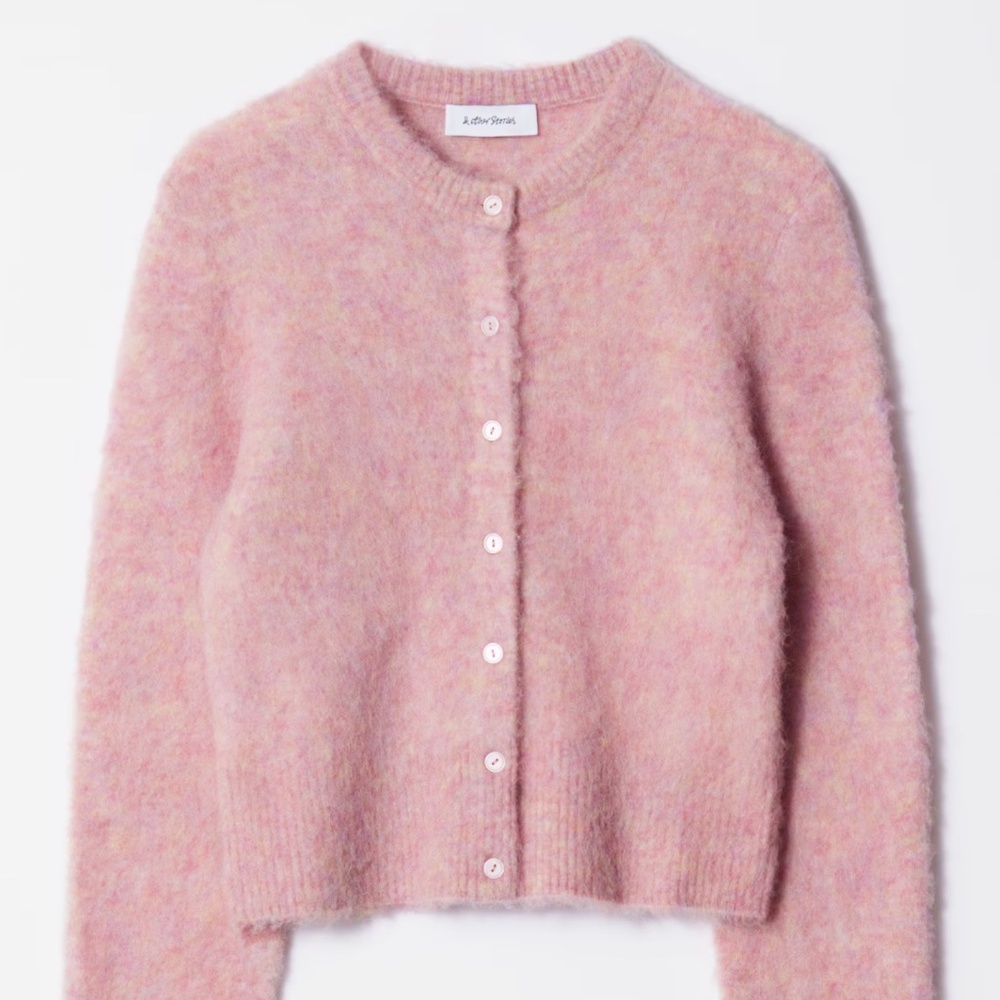 & Other Stories Alpaca-blend knit cardigan Light pink / Small
